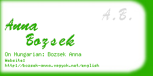 anna bozsek business card